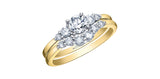 14K Yellow/White Gold Canadian Diamond Engagement Ring with 4 Canadian Diamond Shoulder Stones