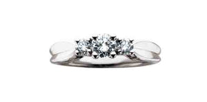 10K White Gold Diamond Engagement Rings with Shoulder Stones