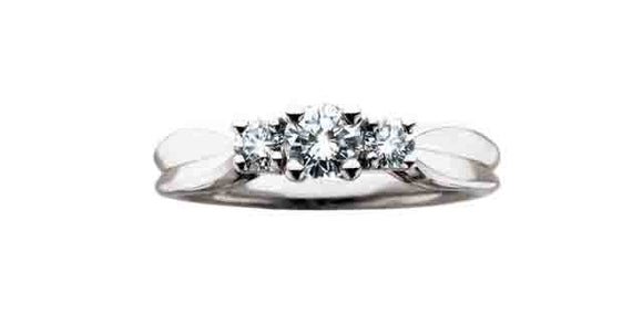 10K White Gold Diamond Engagement Rings with Shoulder Stones