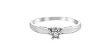 10K White Gold "ILLUMINAIRE" Solitaire with Accent Stones Engagement Ring