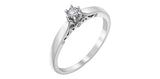 10K White Gold "ILLUMINAIRE" Solitaire with Accent Stones Engagement Ring