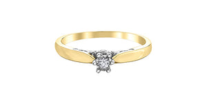 10K Yellow/White Gold "ILLUMINAIRE" Solitaire with Accent Stones Engagement Ring