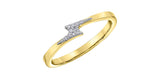 10K Yellow Gold Diamond Offset Band