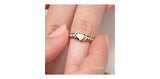 10K Yellow Gold Heart Ring with Diamonds