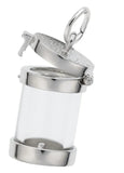 Sterling Silver Empty Capsule with Opening Lid Charm