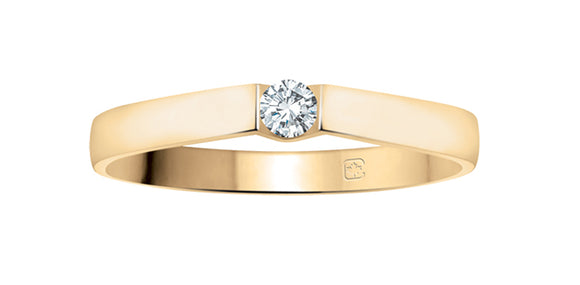 10K Yellow Gold Canadian Diamond Solitaire Engagement Ring