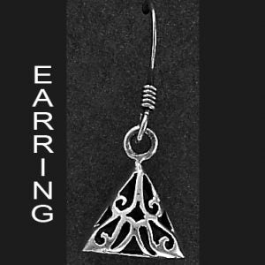 Sterling Silver Celtic Triangle Drop Earrings