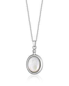 Sterling Silver Oval Mother of Pearl Ash Holder (Urn) Pendant