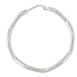 Sterling Silver 34mm  Wavy  Tube Hoops