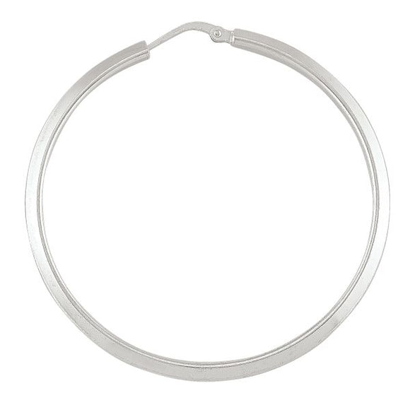 Sterling Silver Large Knife Edge Hoop 45mm