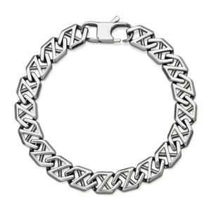 Steelx Stainless Steel Hexagon Link 10mm Bracelet 8.75"