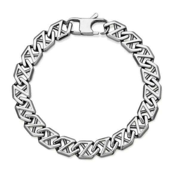 Steelx Stainless Steel Hexagon Link 10mm Bracelet 8.75