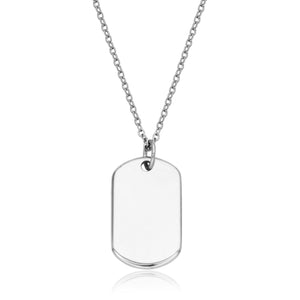 Steelx Stainless Steel High Polished Dog Tag with 16" + 2" Chain