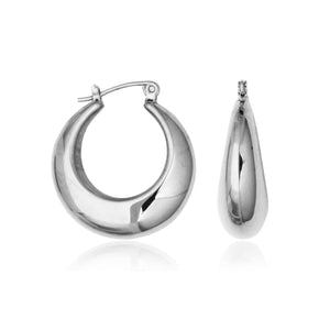 Steelx Stainless Steel High Polish 17.5mm Puffy Hoops