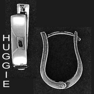 Sterling Silver "Safe& Secure" Oval Huggies