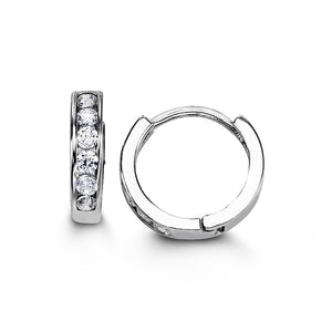 Sterling Silver Small CZ Huggies