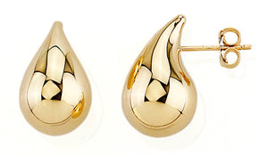 10K Yellow Gold Medium Water Drop Stud Earrings