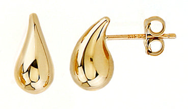 10K Yellow Gold Small Water Drop Stud Earrings