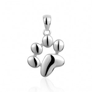 Sterling Silver Dog Paw Print Pendant