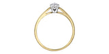 10K Yellow White Gold Diamond Mini Pear Shaped Halo Ring