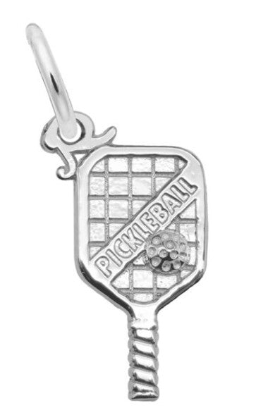 Sterling Silver Pickleball Racket Charm (Small)