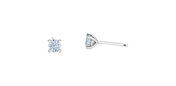 14K White Gold Lab Grown Diamond Stud Earrings