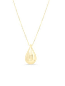 10K Yellow Gold Waterdrop Pendant with 18" Chain