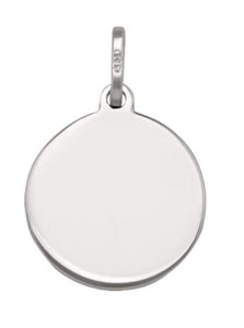 10K White Gold 14MM Small Round Disc Pendant