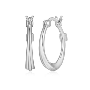 Elle Sterling Silver "Swirl" 30mm Hoops