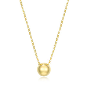 Elle Sterling Silver/Yellow Gold Plate "Genesis" Floating Half Ball Pendant with 16" + 3" Chain