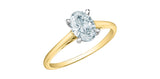 14K Yellow/White Gold Oval Lab Grown Diamond Solitaire Engagement Ring