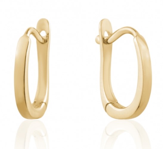 10K Yellow Gold Small Lever Back Hoops