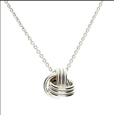 Sterling Silver Love Knot Pendant with 18