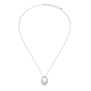 Elle Sterling Silver "Between" CZ Double Swirl Pendant with 28" + 2" Chain