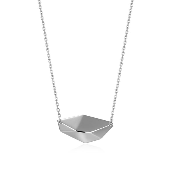 Elle Sterling Silver Polygon Fixed Pendant with 16