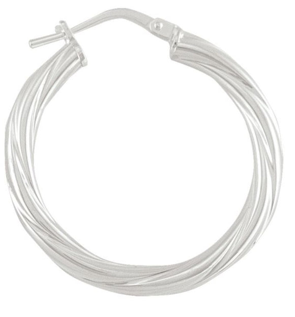 Sterling Silver 40mm Twisted Hoops