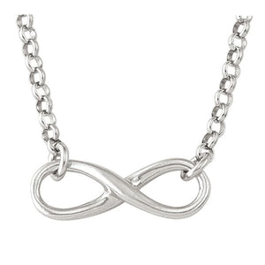 Sterling Silver Fixed Infinity Pendant with 17" Chain