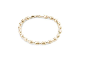14K Yellow Gold  7.5" 5mm Oval Bead Bracelelt