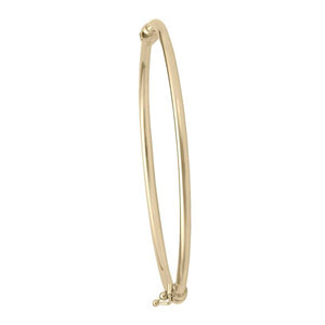 10K Yellow Gold 3mm Polished Tube Hinged Bangle
