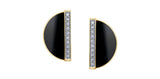 10K Yellow Gold Onyx & Diamond Stud Earrings