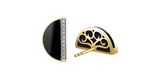 10K Yellow Gold Onyx & Diamond Stud Earrings