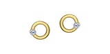 10K Yellow Gold Canadian Diamond Circle Stud Earrings