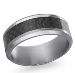 Tantalum with Caron Fibre Centre 8mm Wedding Band