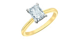 14K Yellow/White Gold Lab Grown Radiant Cut Diamond Engagement Ring