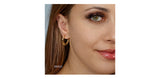 10K Yellow Gold Diamond 1/2 Hoop Stud Earrings