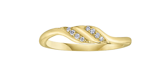 10K Yellow Gold Fancy Diamond Band