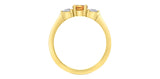 14K Yellow Gold Orange Sapphire and Canadian Diamond Ring