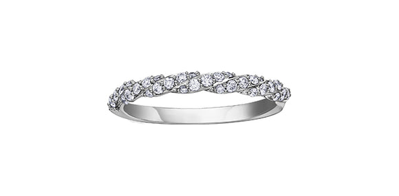 10K White Gold Diamond Pave Band