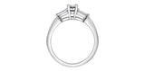 10K White Gold Diamond Engagement Ring with Shoulder Stones