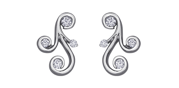 14K White Gold Canadian Diamond Stud Earrings